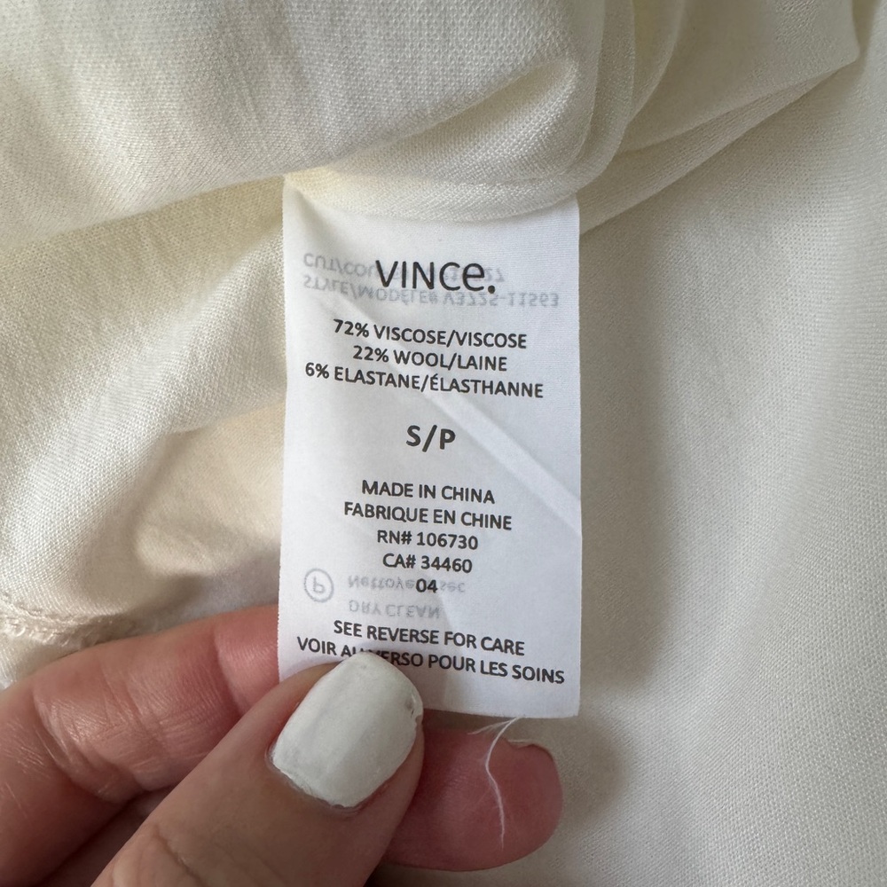 Vince Cream White Long Sleeve Blouse with Tassel Tie Size Small or medium - Picture 6 of 9